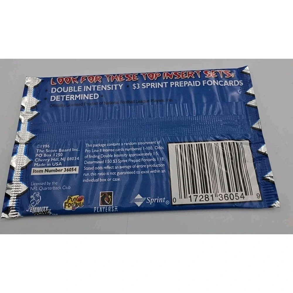 1996 Pro Line II Intense Football 5 Card Factory Sealed Pack NFL Score Board